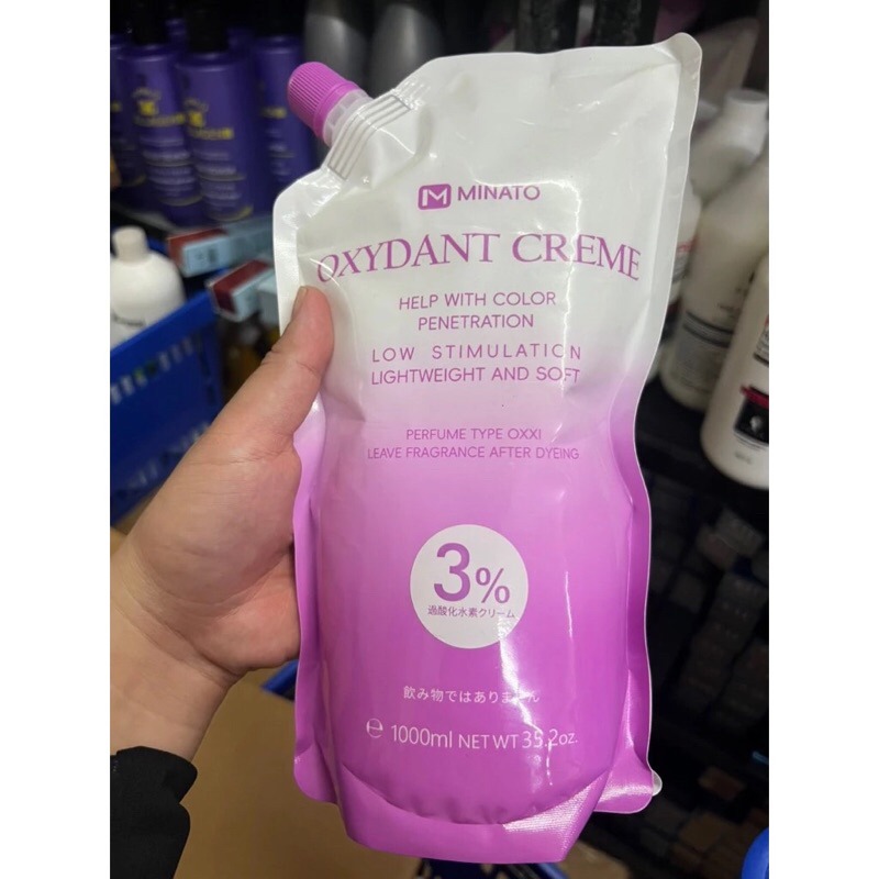 Oxi Trợ Nhuộm Minato 1000ml Sánh Mịn Hòa Quyện Màu Nhuộm Dễ Dàng Mùi Dễ Chịu Giảm Xót Myphamkhanhdiem