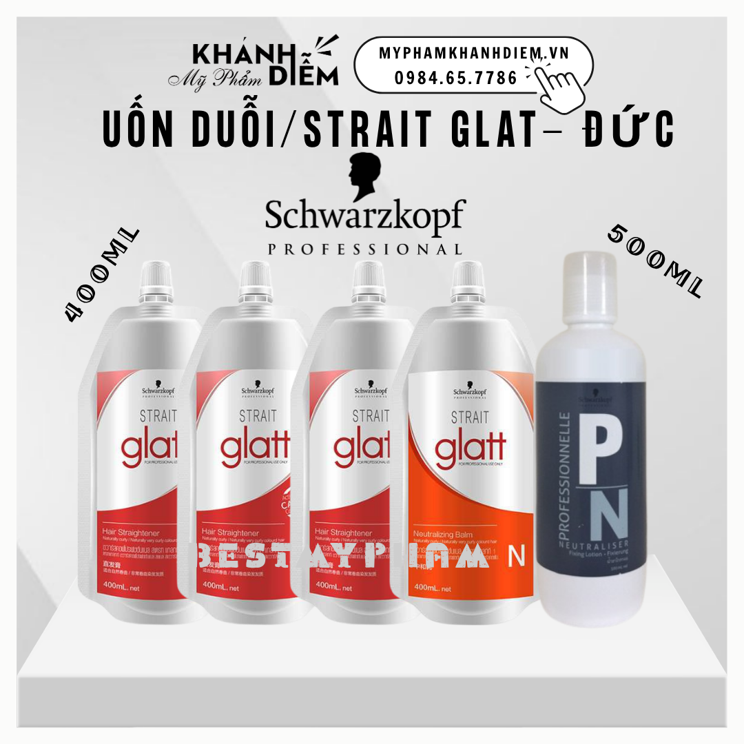 Kem Uốn Duỗi Tóc schwarzkopf Glatt 400ml Đức Cao Cấp Căng Sóng Mềm Mượt Tóc Myphamkhanhdiem