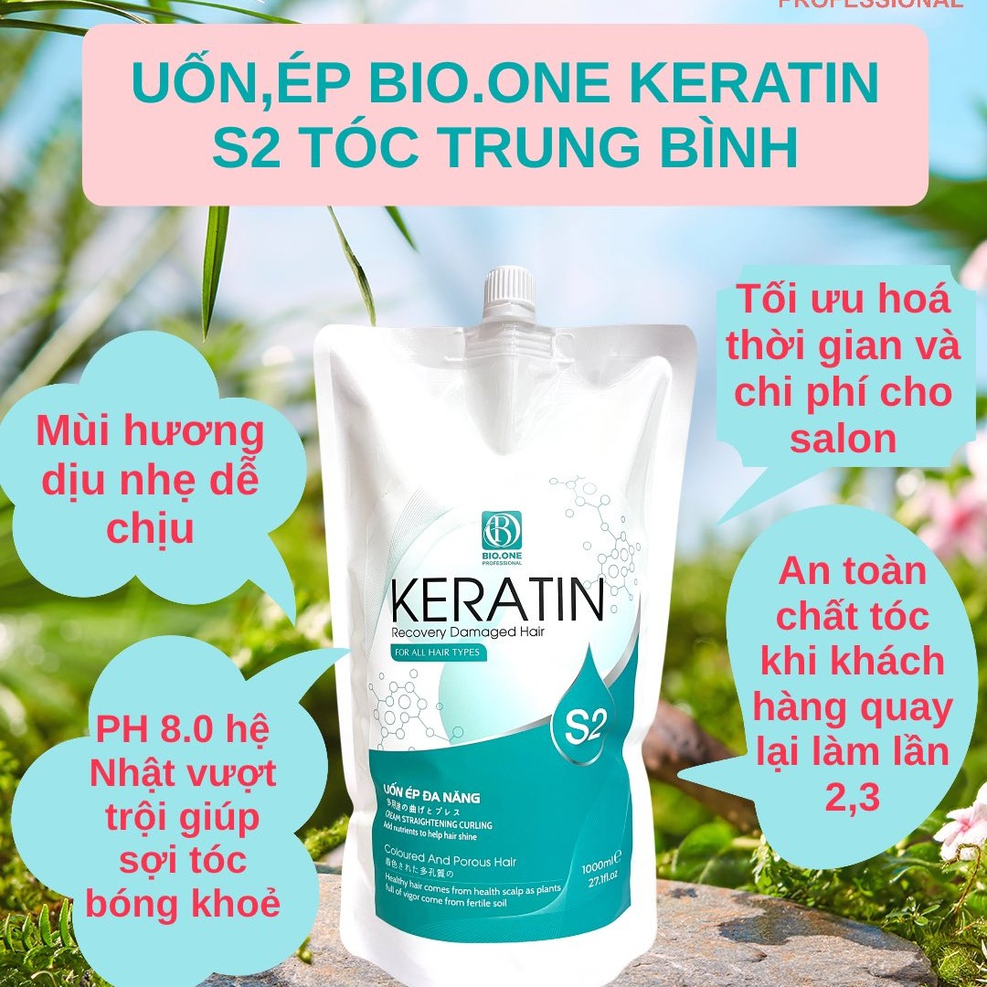 Uốn Duỗi Bio One 1000ml Công Nghệ ATG Nhật Bản Phục Hồi Bảo Vệ Tóc Căng Sóng Mềm Mịn Myphkhanhdiem