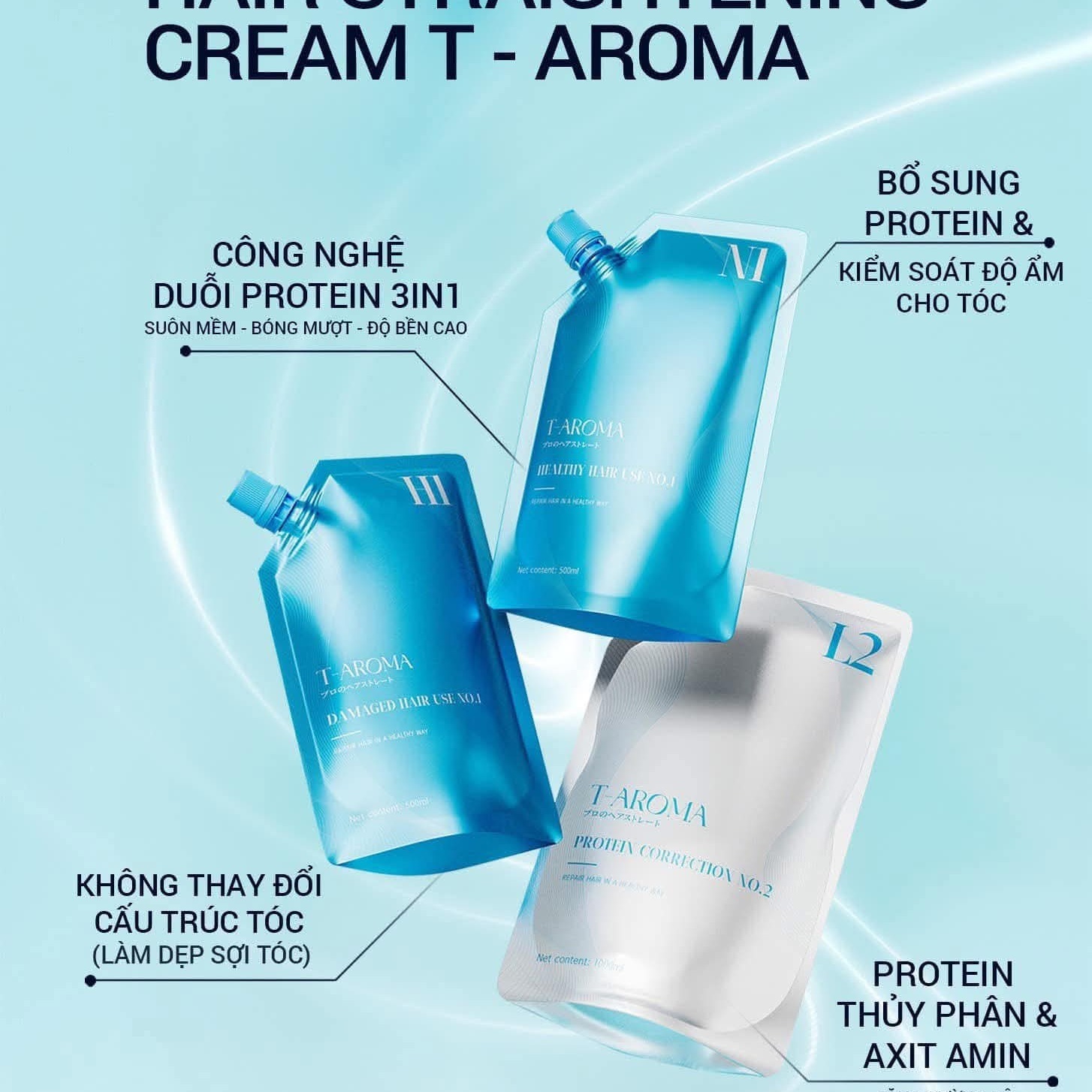 Duỗi Taroma 500ml Pro_tein Siêu Mềm Mịn Tóc Phục Hồi Tóc Khô Sơ Hư Tổn Myphamkhanhdiem