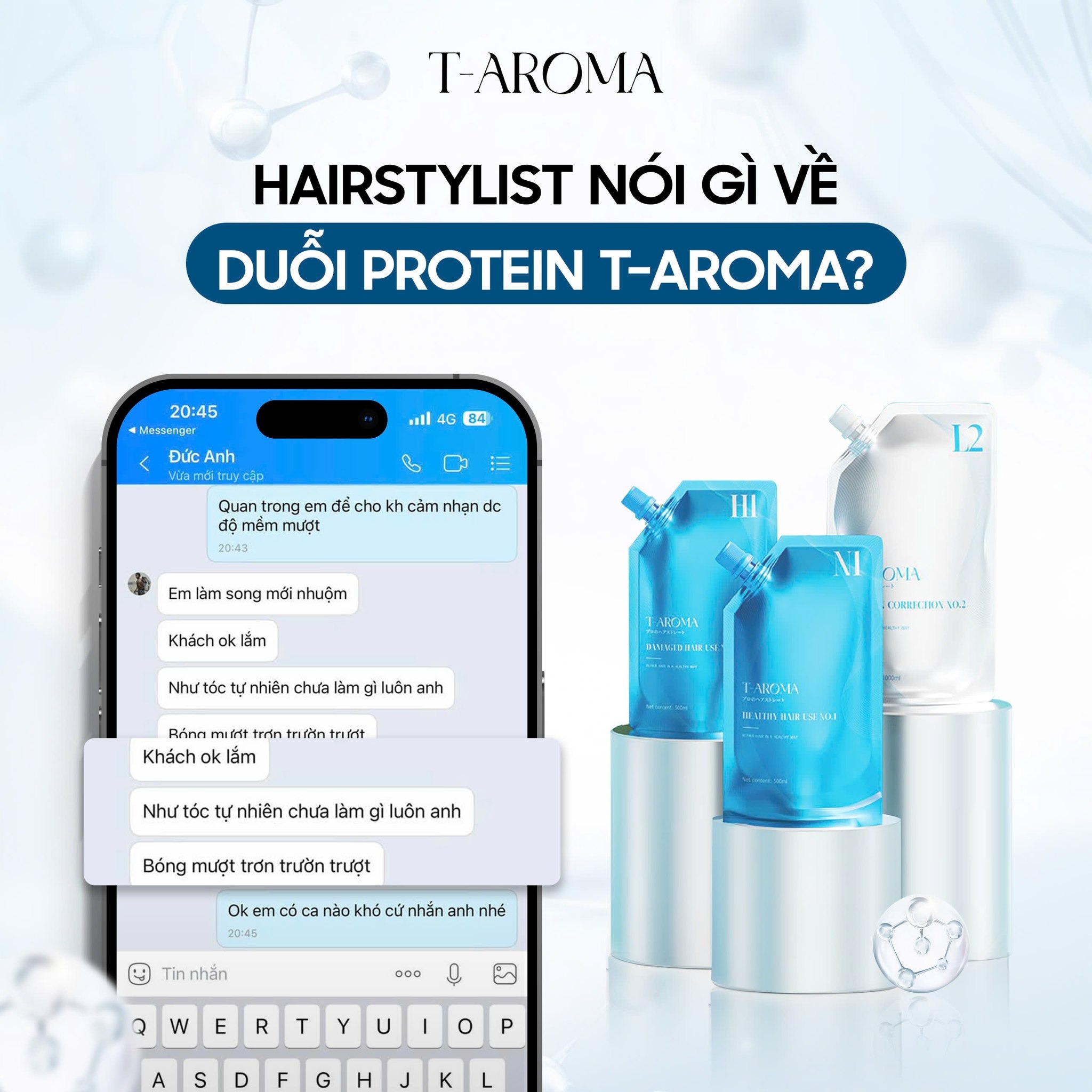 Duỗi Taroma 500ml Pro_tein Siêu Mềm Mịn Tóc Phục Hồi Tóc Khô Sơ Hư Tổn Myphamkhanhdiem