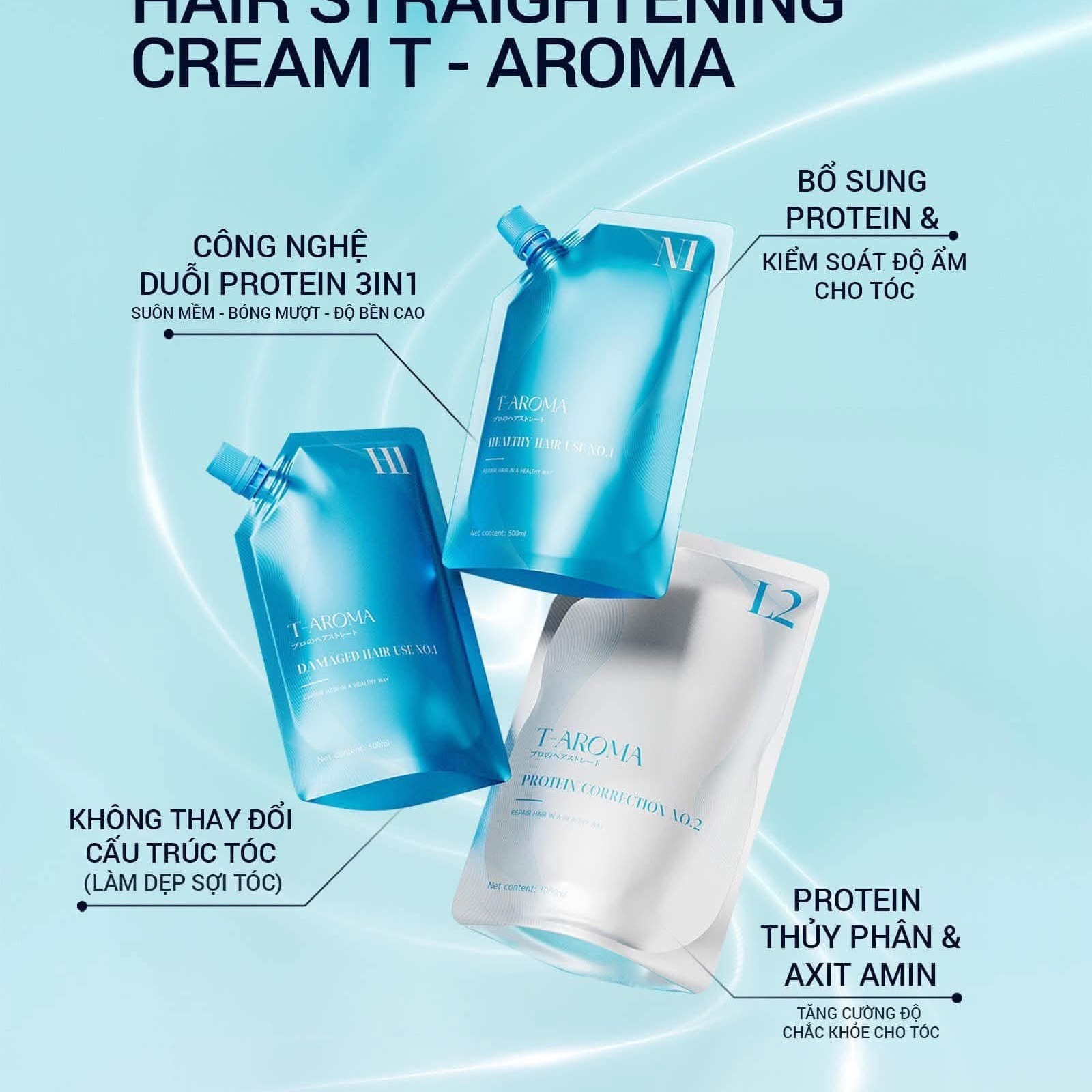 Duỗi Taroma 500ml Pro_tein Siêu Mềm Mịn Tóc Phục Hồi Tóc Khô Sơ Hư Tổn Myphamkhanhdiem