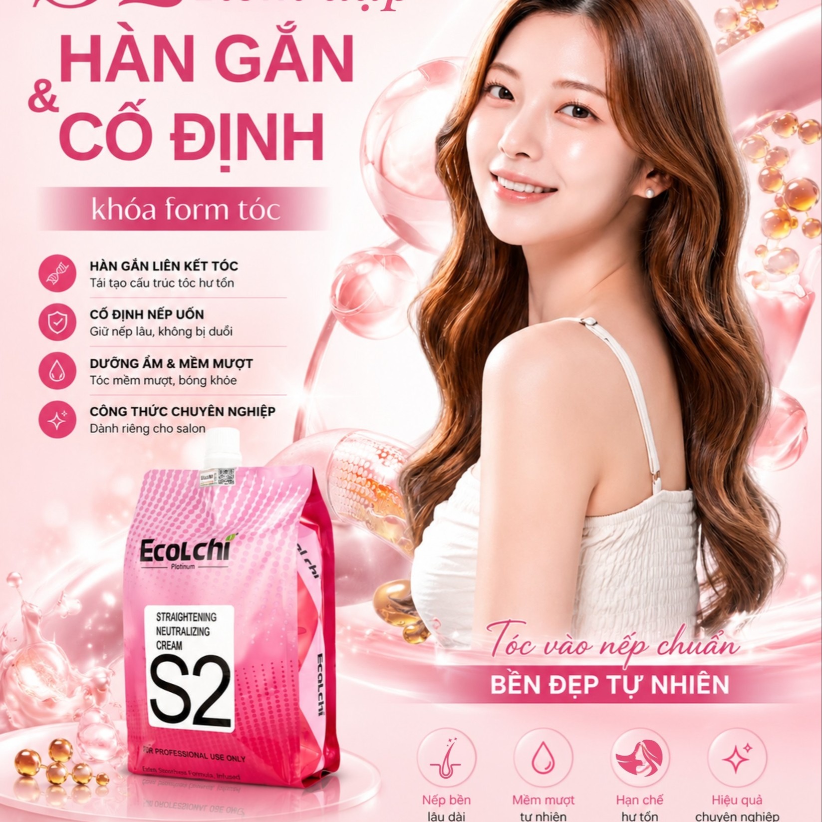 Uốn Duỗi Ecolchi 1000ml Cao Cấp Căng Sóng Mềm Mượt Tóc Mùi Nhẹ Nhàng Phục Hồi Tóc Myphamkhanhdiem