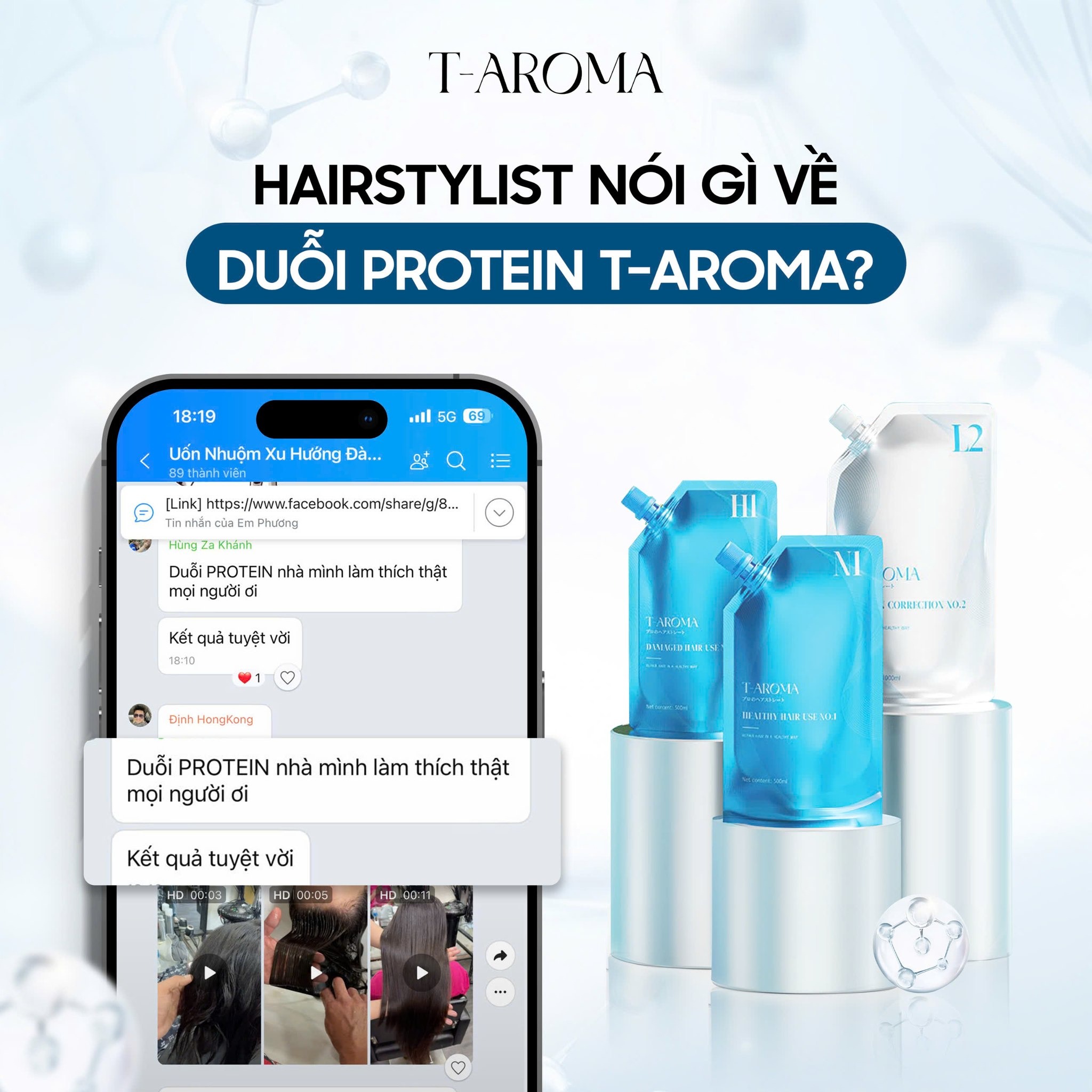 Duỗi Taroma 500ml Pro_tein Siêu Mềm Mịn Tóc Phục Hồi Tóc Khô Sơ Hư Tổn Myphamkhanhdiem