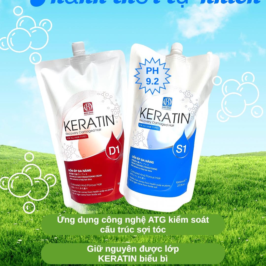 Uốn Duỗi Bio One 1000ml Công Nghệ ATG Nhật Bản Phục Hồi Bảo Vệ Tóc Căng Sóng Mềm Mịn Myphkhanhdiem